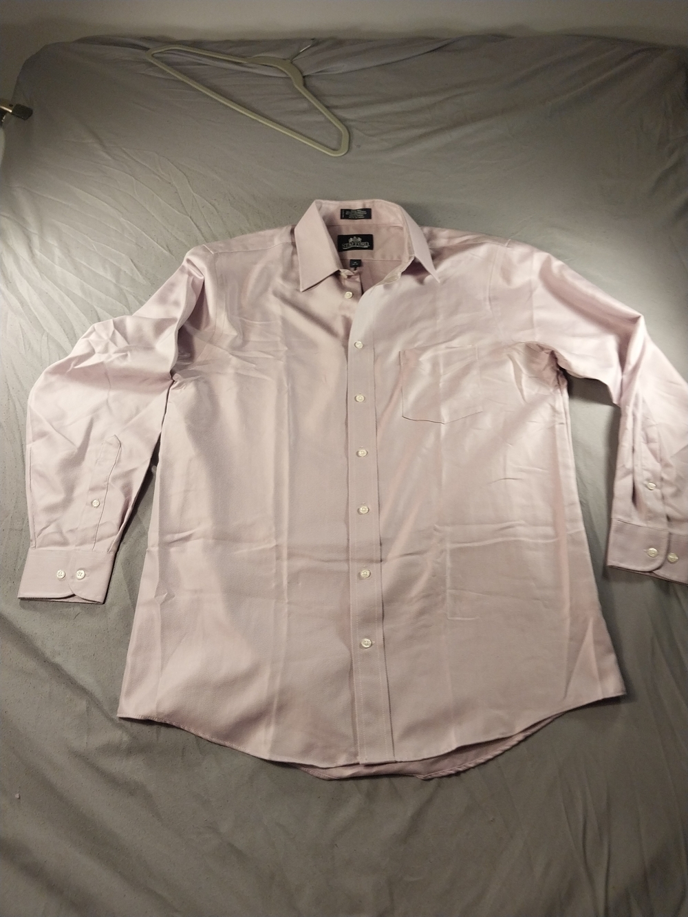 Stafford Wrinkle-Free Royal Twill Pink Dress Shirt #203